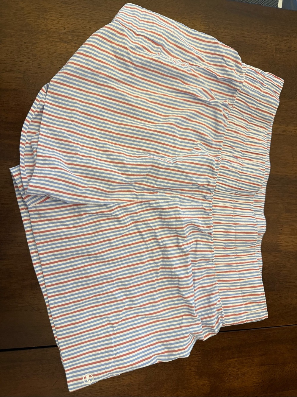 Vineyard Vines Women Striped Performance Shorts - White, Red & Blue